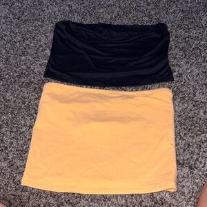 Stylish Black and Yellow Women's Tubr tops